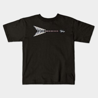 Pixel Silver King Flying V Guitar Kids T-Shirt